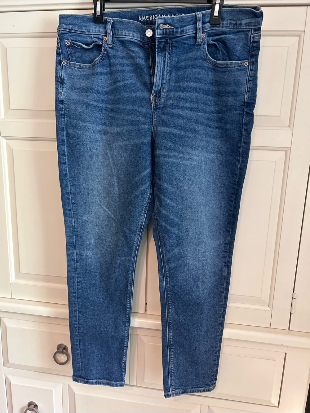 American Eagle Outfitters Womens Medium Blue 90s Straight Jeans 16 Short